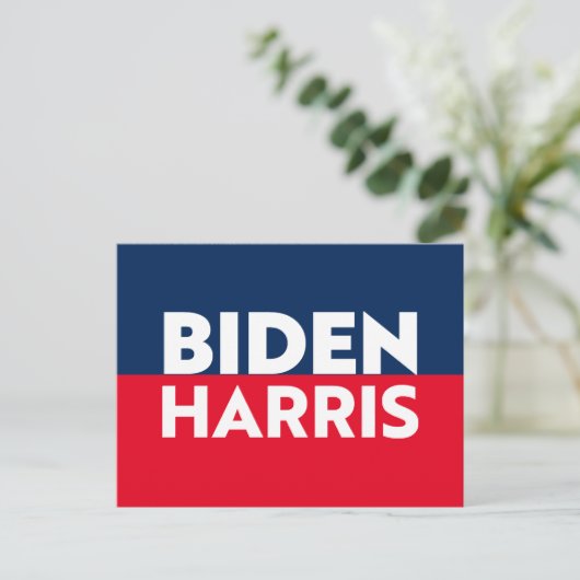 "Biden Harris", blau, weiß Postkarte (Stehend Vorderseite)
