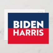 "Biden Harris", blau, weiß Postkarte (Vorne/Hinten)