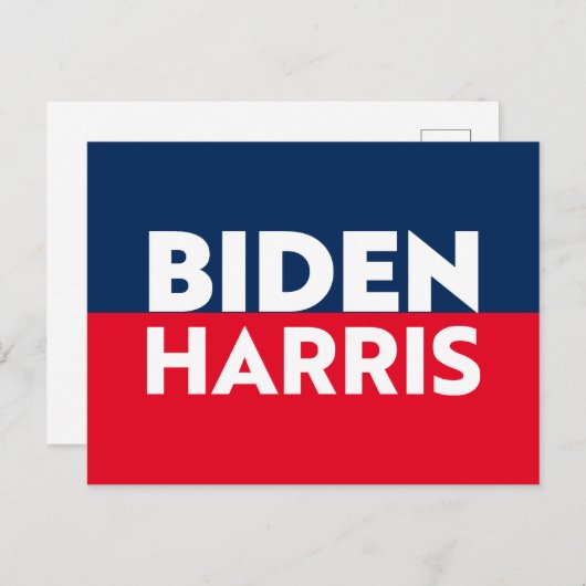 "Biden Harris", blau, weiß Postkarte (Vorne/Hinten)