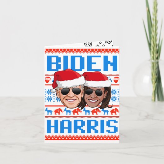 Biden Harris Blue Christmas Karte (Vorderseite)
