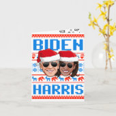 Biden Harris Blue Christmas Karte (Gelbe Blume)