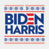 BIDEN HARRIS BLUE CHRISTMAS SWEATER ORNAMENT AUS METALL (Rückseite)