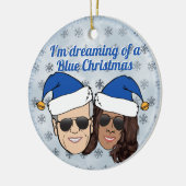 Biden Harris Election Dreaming A Blue Christmas Keramik Ornament (Links)