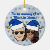 Biden Harris Election Dreaming A Blue Christmas Keramik Ornament (Hinten)