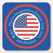 Biden Harris - Flag für die Amtseinführung des Prä Rechteckiger Pappuntersetzer (Vorderseite)