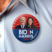 Biden Harris Foto - 2024 star - Red White Blue Button