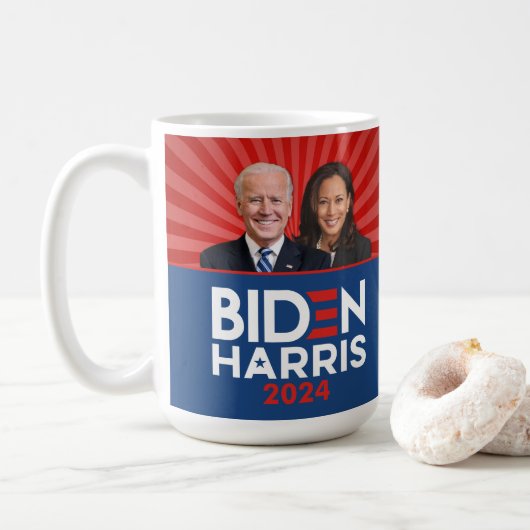 Biden Harris Foto - 2024 star - Red White Blue Kaffeetasse (Mit Donut)