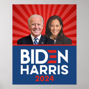 Biden Harris Foto - 2024 star - Red White Blue Poster