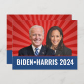 Biden Harris Foto - 2024 star - Red White Blue Postkarte (Vorne/Hinten)