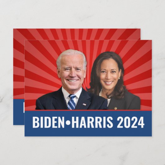 Biden Harris Foto - 2024 star - Red White Blue Postkarte (Vorne/Hinten)