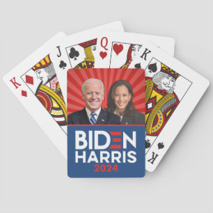 Biden Harris Foto - 2024 star - Red White Blue Spielkarten