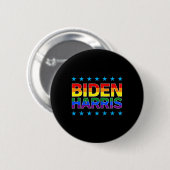 Biden Harris Gay Pride Rainbow 2020 Geschenk Button (Vorne & Hinten)