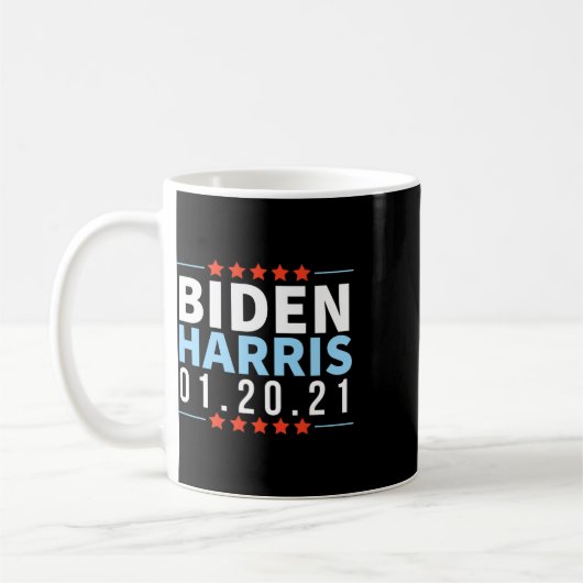 Biden Harris im Januar 2021 Wahlsieg Inaugur Kaffeetasse (Links)
