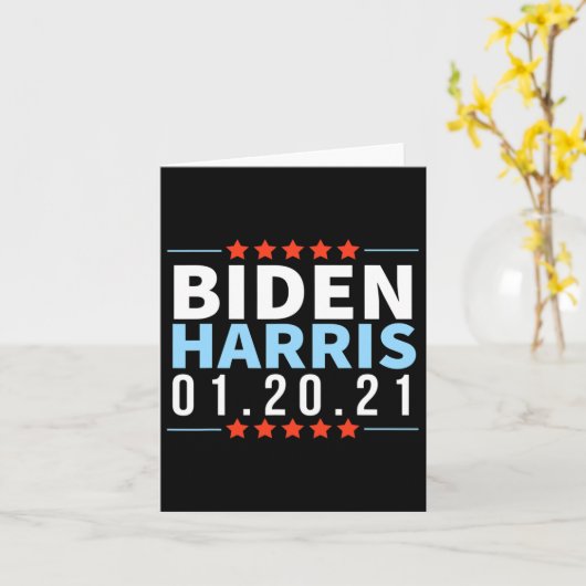Biden Harris im Januar 2021 Wahlsieg Inaugur Karte (Gelbe Blume)