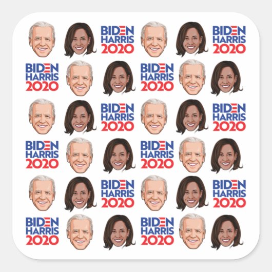Biden Harris / Joe und Kamala Quadratischer Aufkleber (Vorderseite)