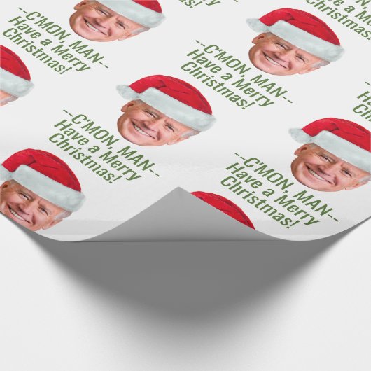 Biden Harris - Joe Weihnachtsmannmütze - C'mon Man Geschenkpapier (Ecke)