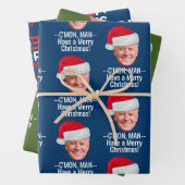 Biden Harris - Joe Weihnachtsmannmütze - C'mon Man Geschenkpapier Set (Beispiel)