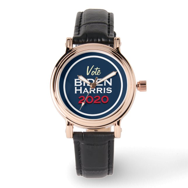 BIDEN HARRIS Kampagne 2020 Schwarze Strap Watch Armbanduhr (Vorderseite)