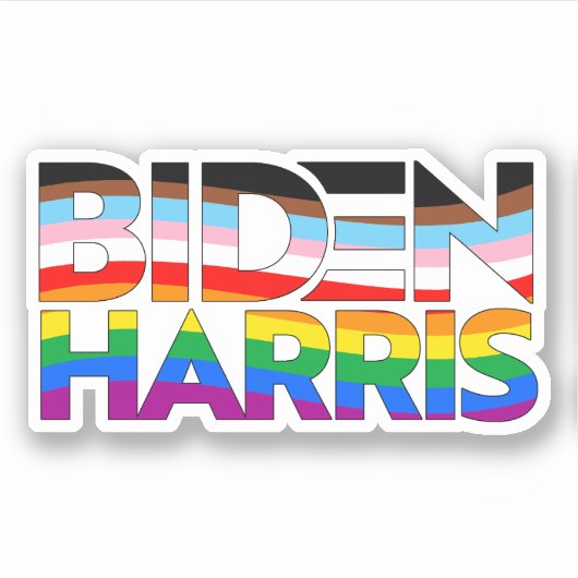 Biden Harris LGBTQ+ Pride Aufkleber (Vorderseite)