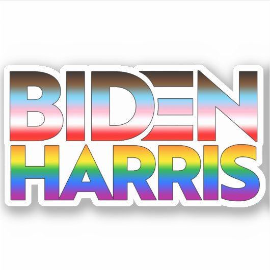 Biden Harris LGBTQ+ Pride Aufkleber (Vorderseite)