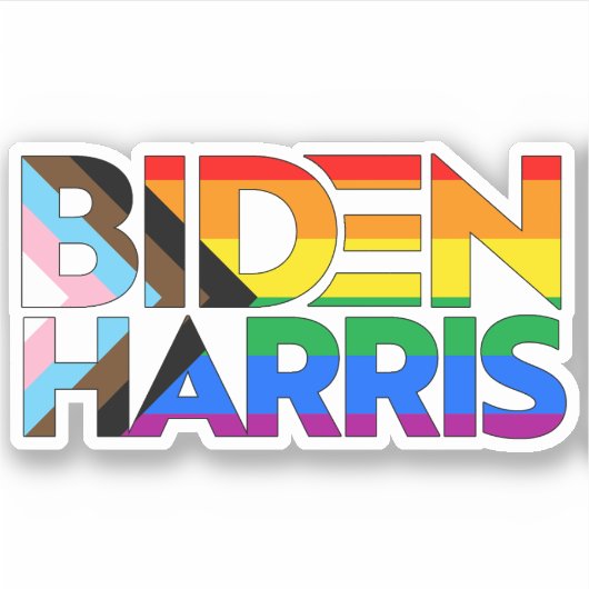 Biden Harris LGBTQ+ Progress Prix Aufkleber (Vorderseite)