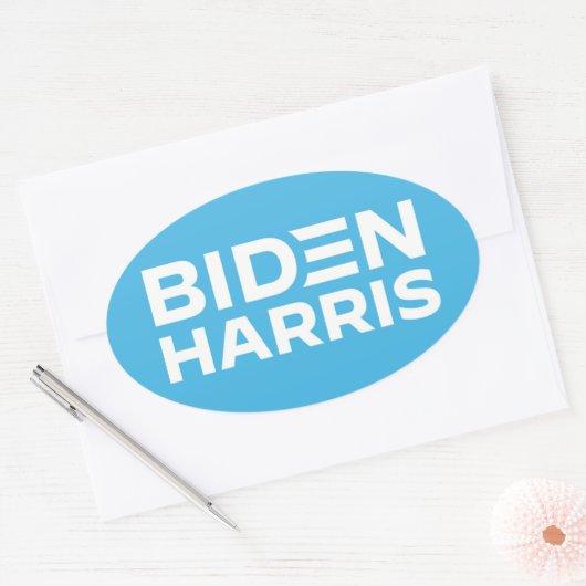 BIDEN HARRIS OVALER AUFKLEBER (Umschlag)