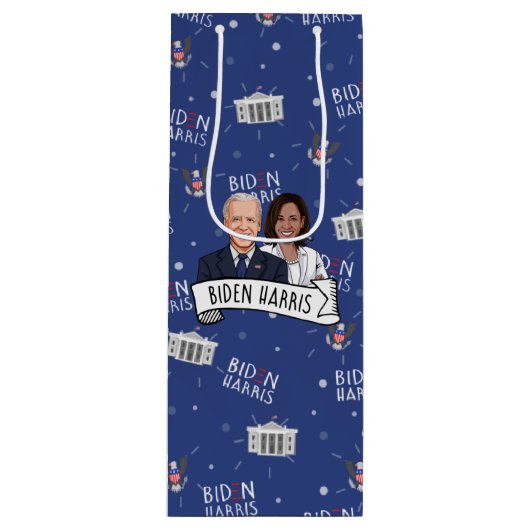 Biden Harris Party Geschenktüte Für Weinflaschen (Vorderseite)