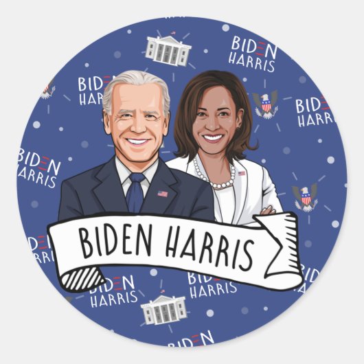 Biden Harris Party Runder Aufkleber (Vorderseite)