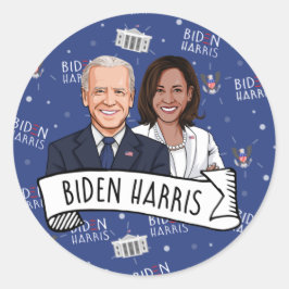 Biden Harris Party Runder Aufkleber