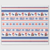 Biden Harris Pattern Geschenkpapier (Flach)
