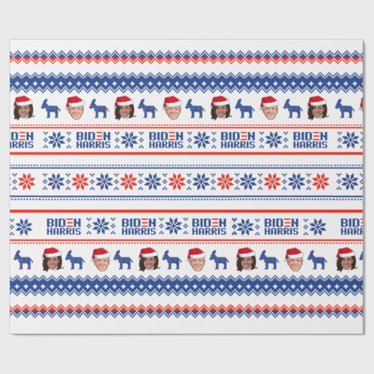 Biden Harris Pattern Geschenkpapier (Flach)
