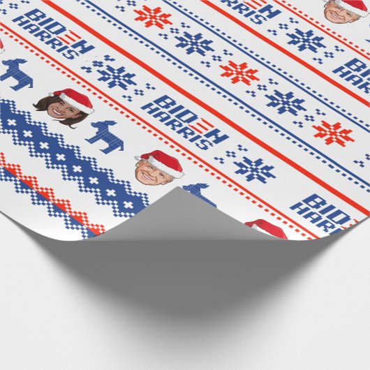Biden Harris Pattern Geschenkpapier (Ecke)