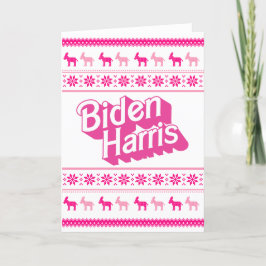 Biden Harris Pink Weihnachtssüßer Karte