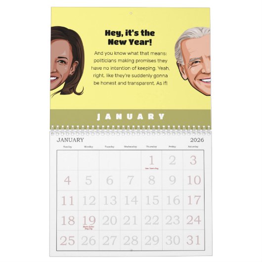 Biden Harris Political Humor Calendar Kalender (Jan 2026)