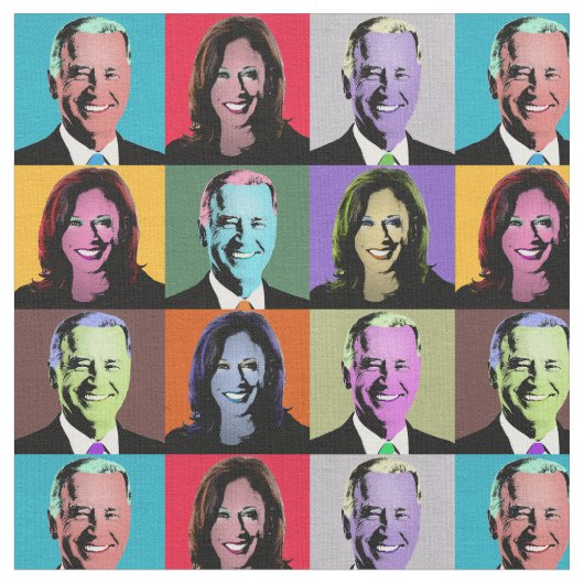 Biden Harris Pop Art (Neon) Stoff (Nahaufnahme)