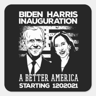 Biden Harris Präsidentschaftseinweihung 2021 Quadratischer Aufkleber