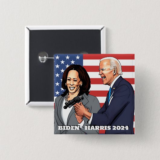 Biden - Harris | Präsidentschaftswahl 2024 Button (Vorne & Hinten)