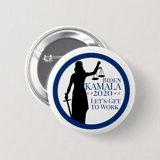 Biden Harris President Get to Work 2020 Button (Vorne & Hinten)
