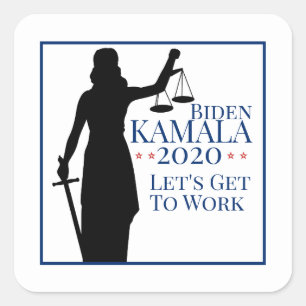Biden Harris President Get to Work 2020 Quadratischer Aufkleber