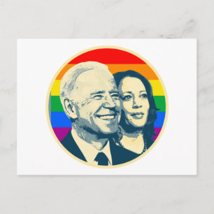 BIDEN HARRIS PRIDE ABZEICHEN LARGE POSTKARTE