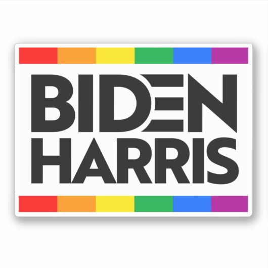 BIDEN HARRIS Pride Block Aufkleber (Vorderseite)