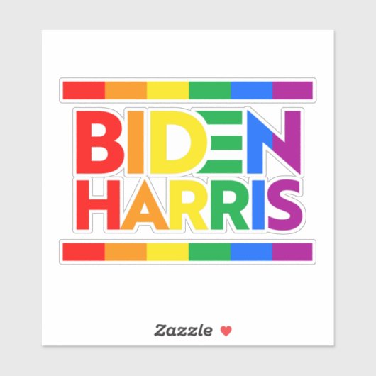BIDEN HARRIS PRIDE RAINBOW AUFKLEBER (Blatt)