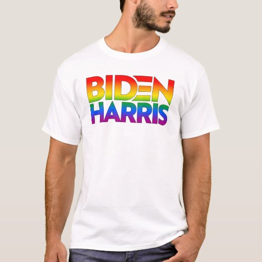 Biden Harris Pride Rainbow T-Shirt (Vorderseite)