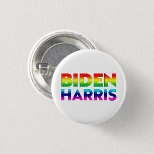 Biden Harris Pride Regenbogenfarben Weiße Button- Button