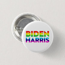Biden Harris Pride Regenbogenfarben Weiße Button-T