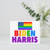 Biden Harris Rainbow American Flag Gay Pride Postkarte (Stehend Vorderseite)