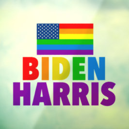 Biden Harris Rainbow American Flag LGBT Custom Fensteraufkleber