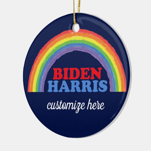 Biden Harris Rainbow Custom Keramik Ornament (Links)