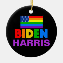 Biden Harris Rainbow Gay Pride Politiker Christmas Keramik Ornament