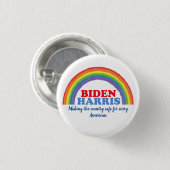 Biden Harris Rainbow Inspiration Custom Button (Vorne & Hinten)
